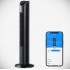 Black Smart Tower Fan with Wi-Fi App Control for Convenient Cooling